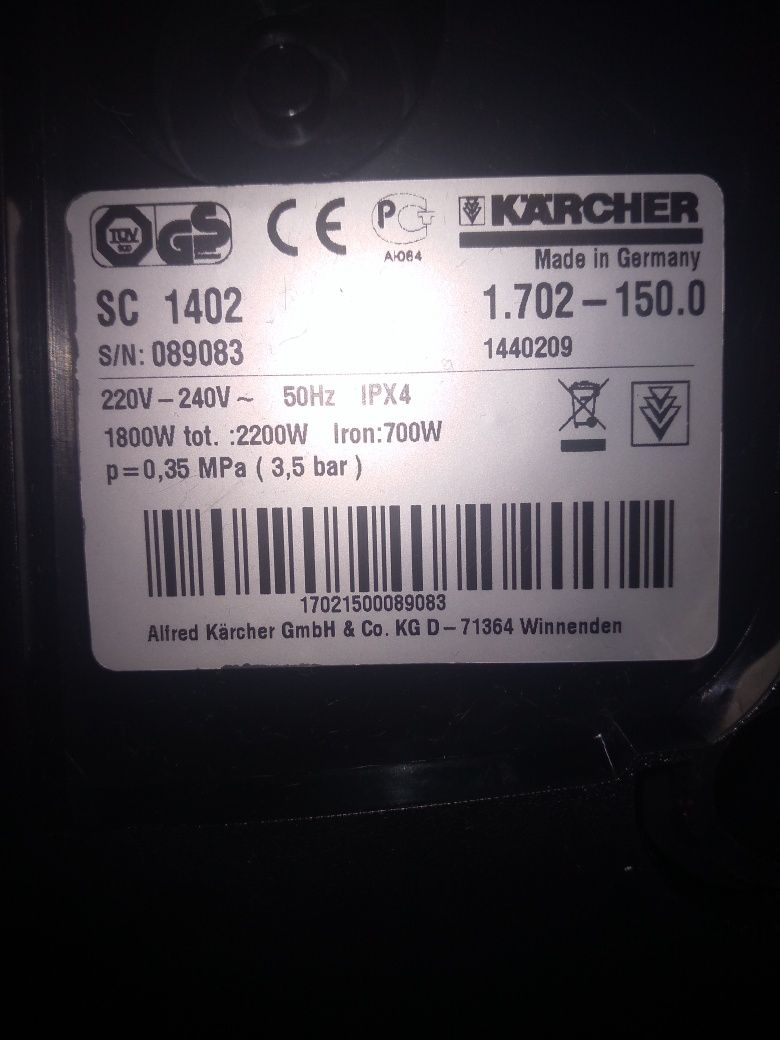 Parownica karcher SC 1402 + żelazko