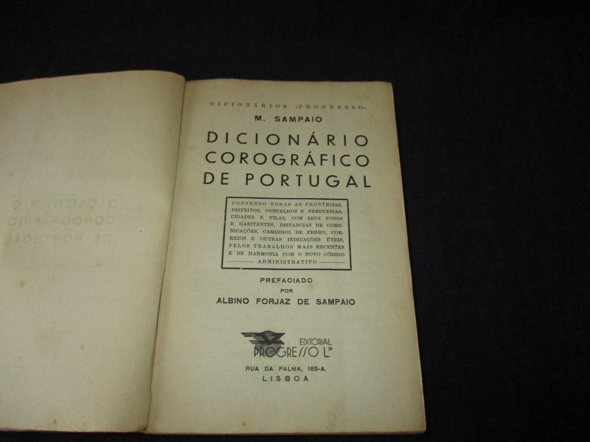 Livro Dicionário Corográfico de Portugal M Sampaio