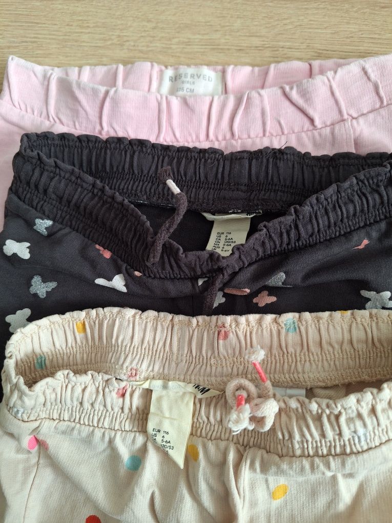 Zestaw 3 szt krótkie spodenki rozmiar 116 h&m reserved