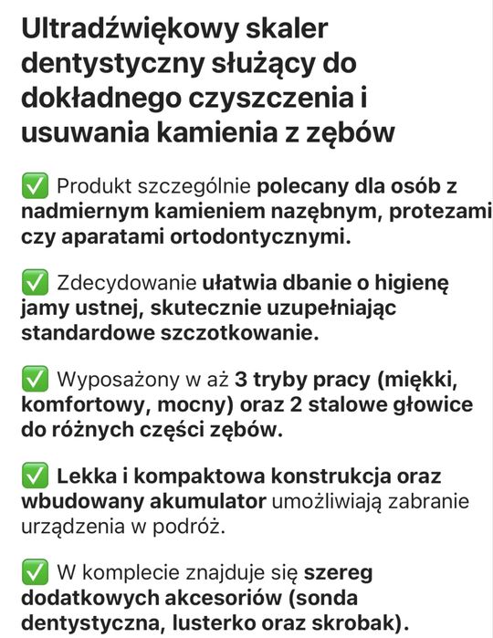 Skaler dentystyczny do usuwania kamienia