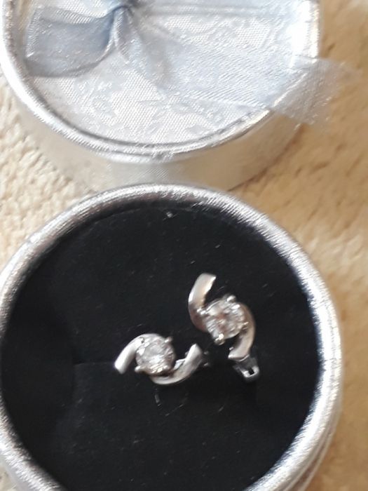 Серьги серебро 925 Италия, серебряное кольцо с позолотой