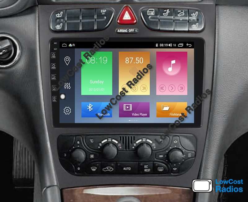 Auto Rádio 9' MERCEDES BENZ W203 e W209 | GPS ANDROID BT USB APPS WIFI