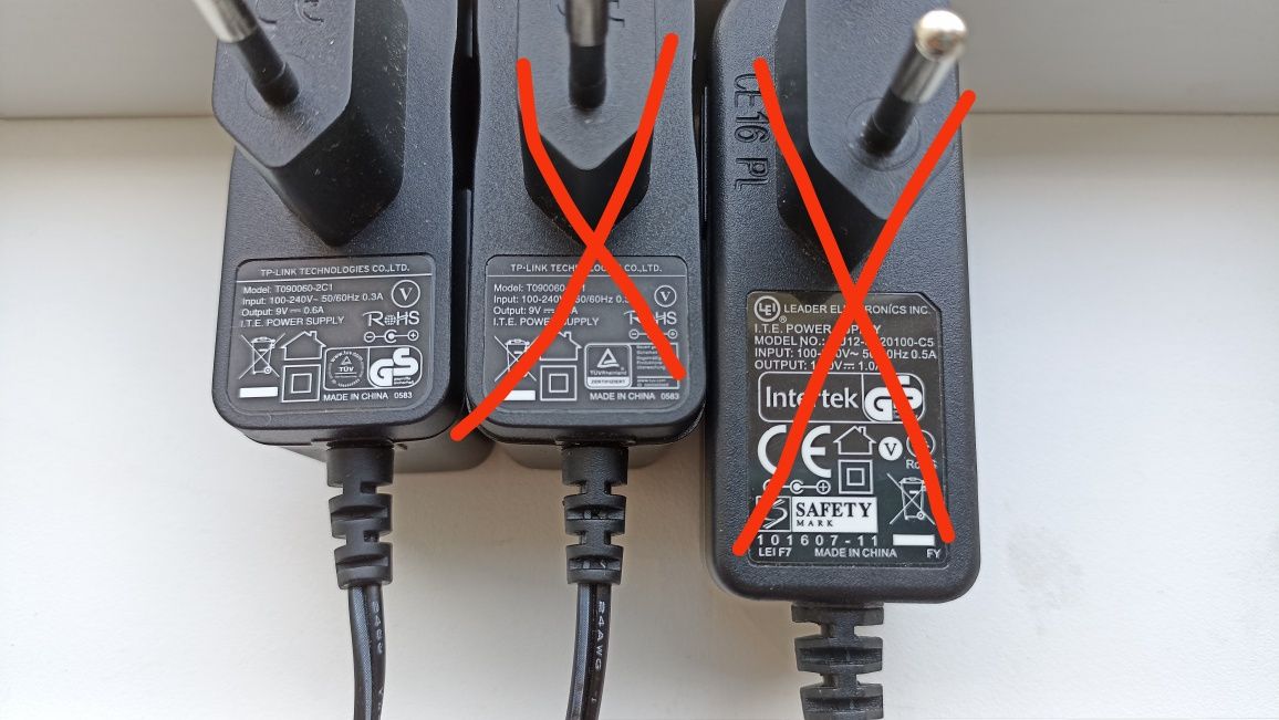 Зарядний пристрій 9V від роутера Tp-link