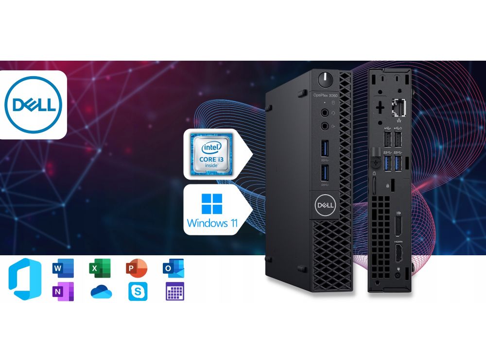 Dell Optiplex 3060 Tiny mini PC Intel Core i3 16GB 256SSD Win11 Pro