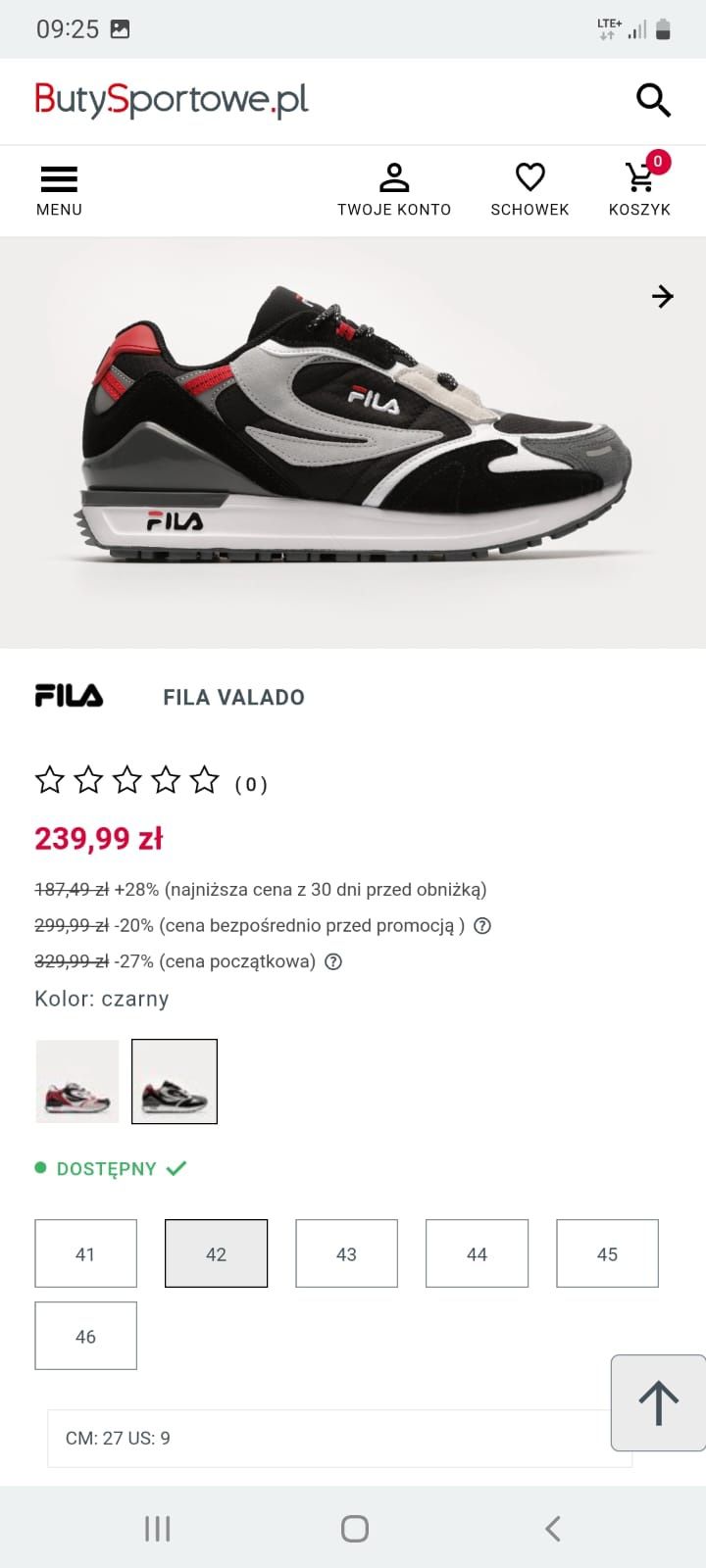 Nowe Buty sneakersy FILA r. 42