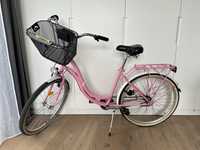 Rower miejski ROMET ANGEL różowy 3 biegi rama 17 opony 26 z koszykiem