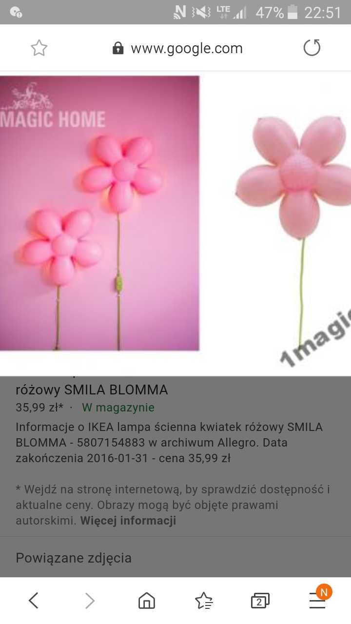 Lampka kwiatek Ikea