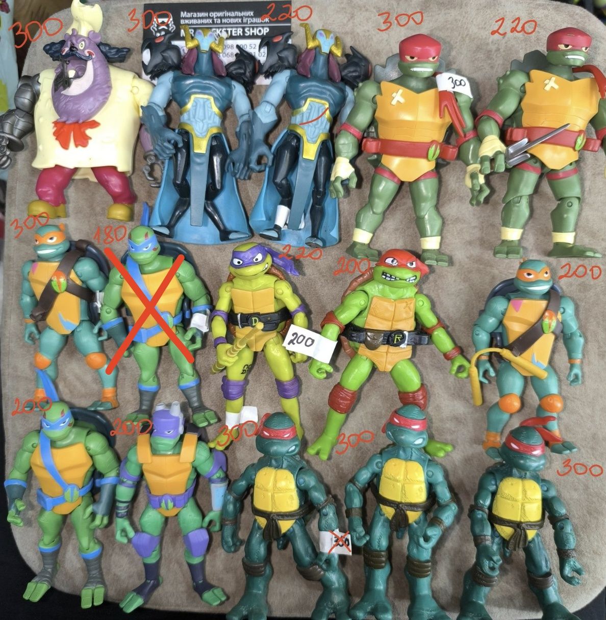 Фигурки черепашки ниндзя Viacom Playmates TMNT Сплинтер Раф Шредер