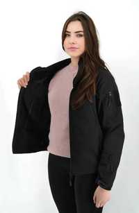 Тактична жіноча куртка Eagle Soft Shell з флісом Black/Green Olive