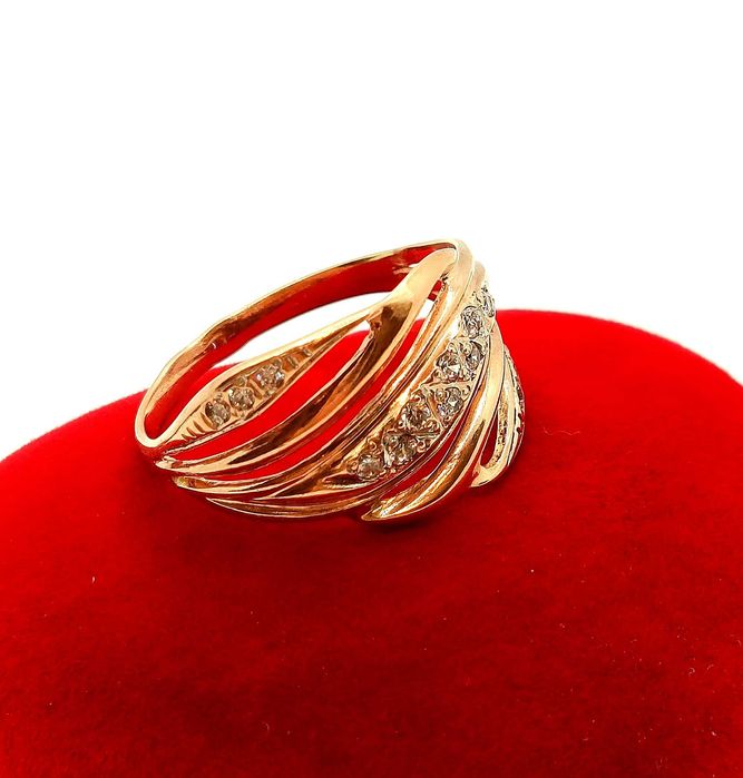 Złoty pierścionek ażurowy szeroki Pr.585 W:2,57gr Roz,14