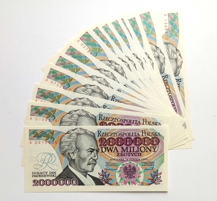 2.000000 zł 1992  - A  -   z Błędem  st. 1  UNC