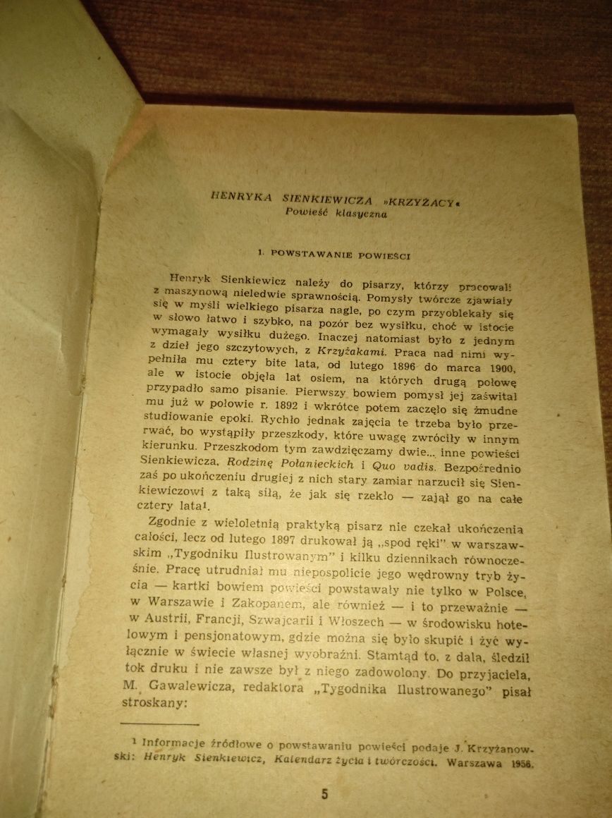 Henryk Sienkiewicz krzyżacy