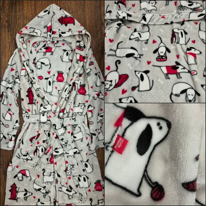 Home&you cieplutki szlafrok w kotki i pieski