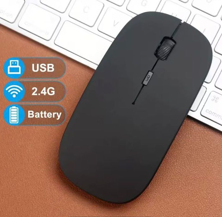 Бездротова мишка 2.4G + Bluetooth 5.2 (акумуляторна, тиха, з RGB