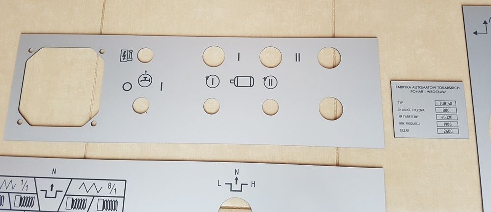 Tokarka TUR-50 Tabliczka Tabliczki Tabele Gwintów