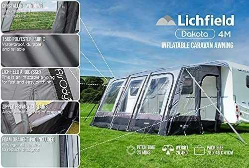 Намет Палатка повітряний тент Lichfield Dakota Caravan Excalibur 4 м