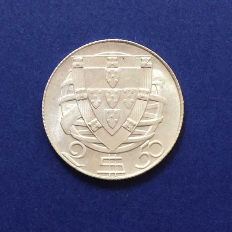 moeda 2,50 escudos 1947 - prata