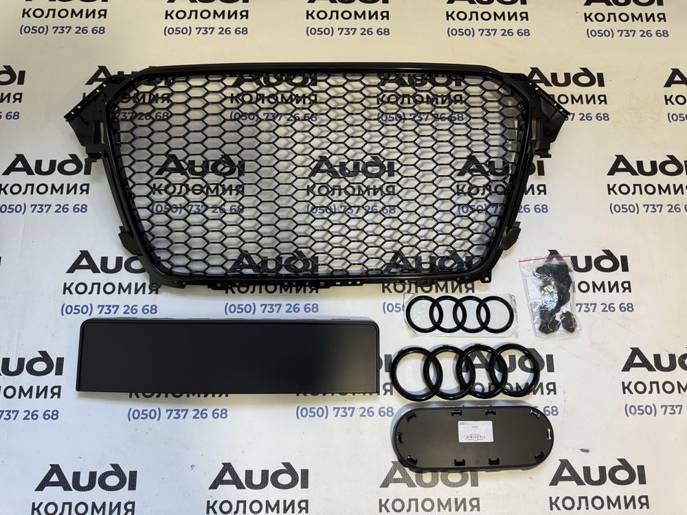 Решітка радіатора Audi A4 B8 а4 б8 чорний глянець емблем