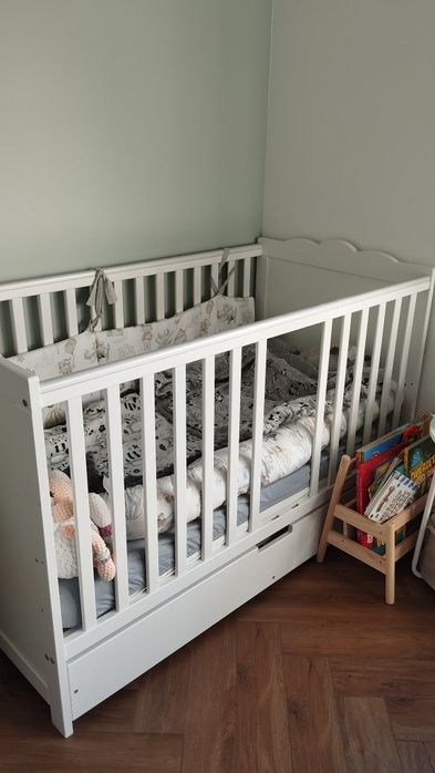 Łóżko dziecięce 140x70 Marsell z materacem i  ochraniaczem