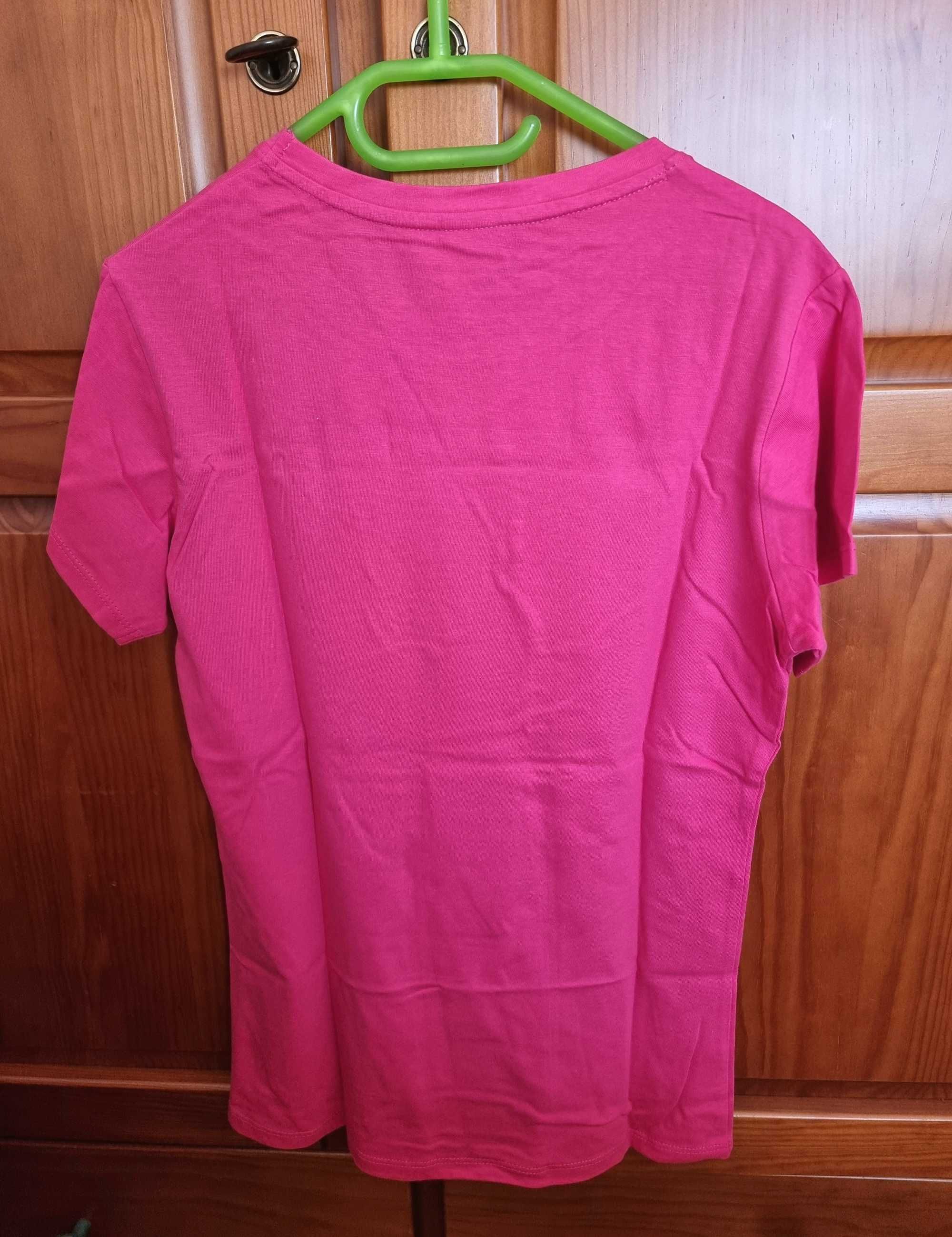 T-shirt rosa forte Nazaré Na Design, tamanho S - nova com etiqueta