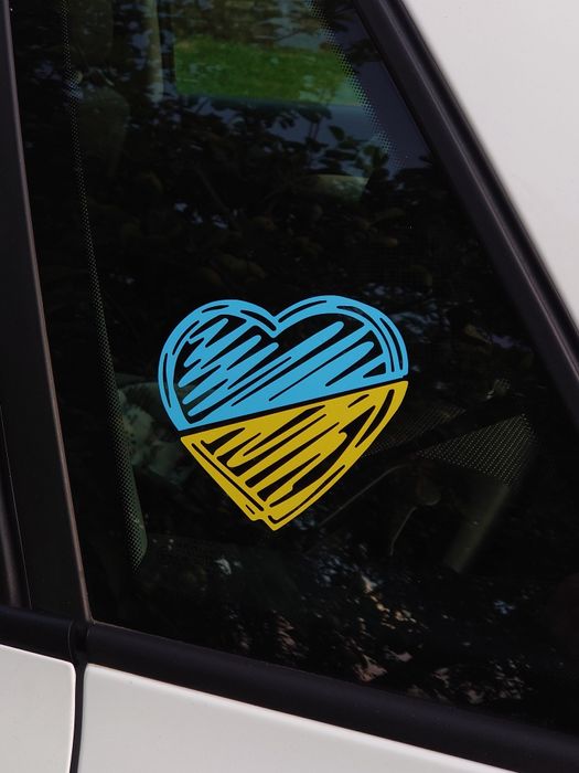 Наклейка на авто (україна, прапор, серце, патріотичні наклейки)