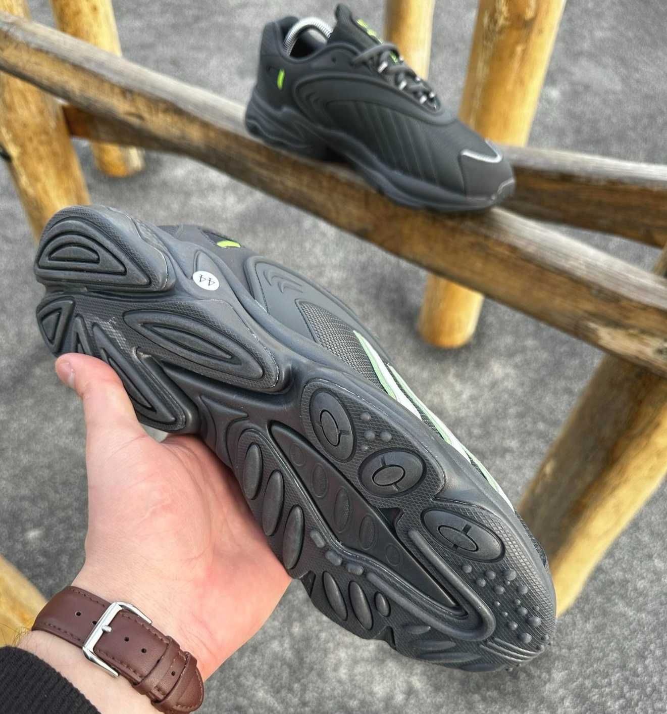 Мужские кроссовки Адидас черные кожаные Adidas Натуральная кожа