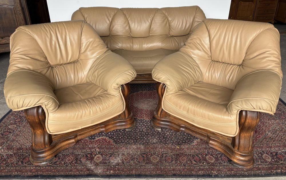 Wypoczynek skórzany 3+1+1 kanapa fotele skóra