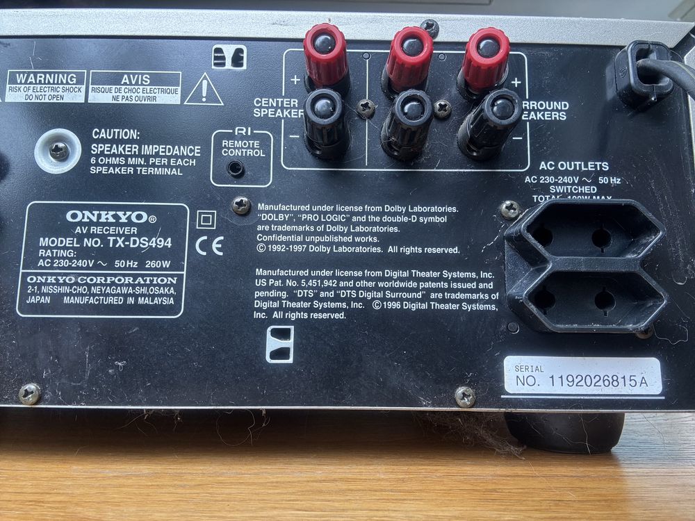Amplituner Onkyo TX-DS494 srebrny