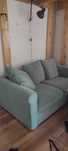 Kanapa sofa dwuosobowa turkusowa, nierozkładana