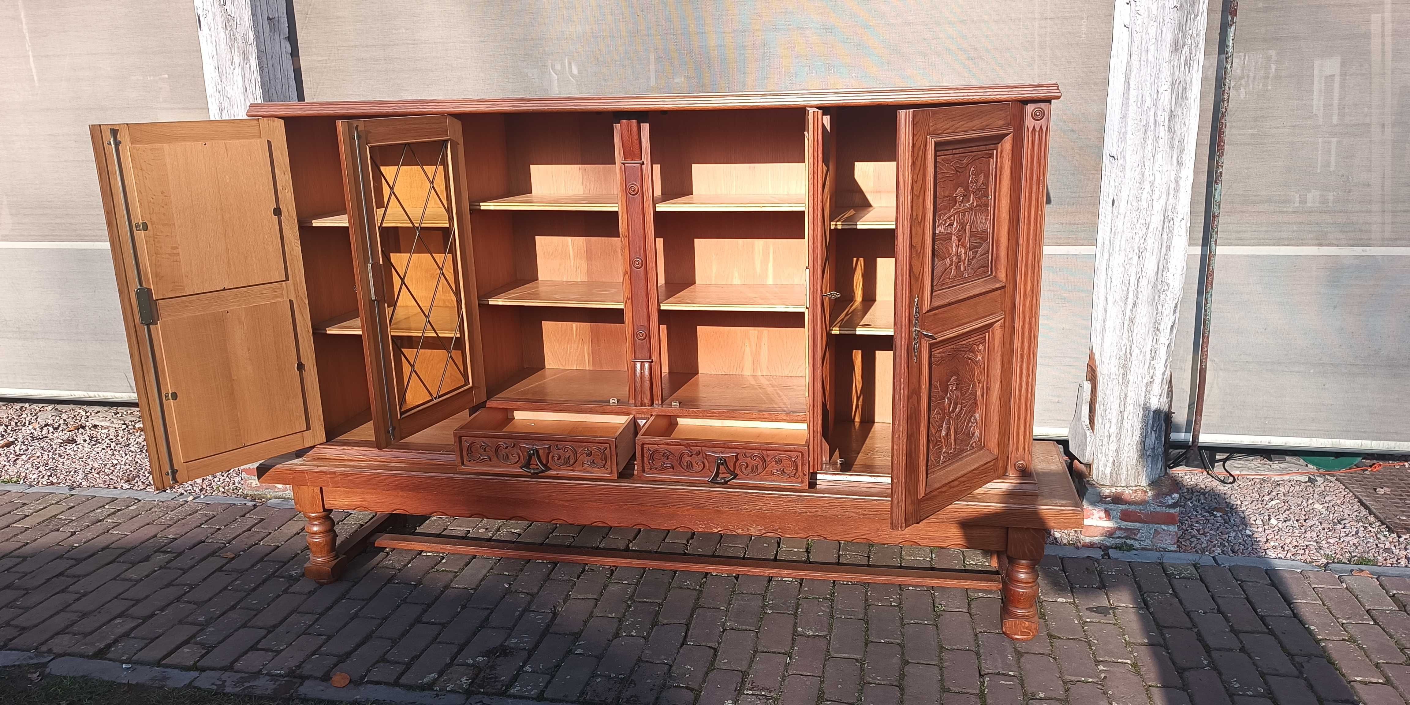 Kredens/biblioteka z elementami rzeźbionymi