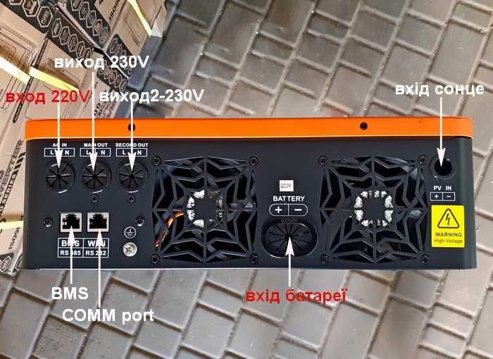 Гібридний інвертор ANERN EVO-4200W/24V COMM port, BMS port, МРРТ