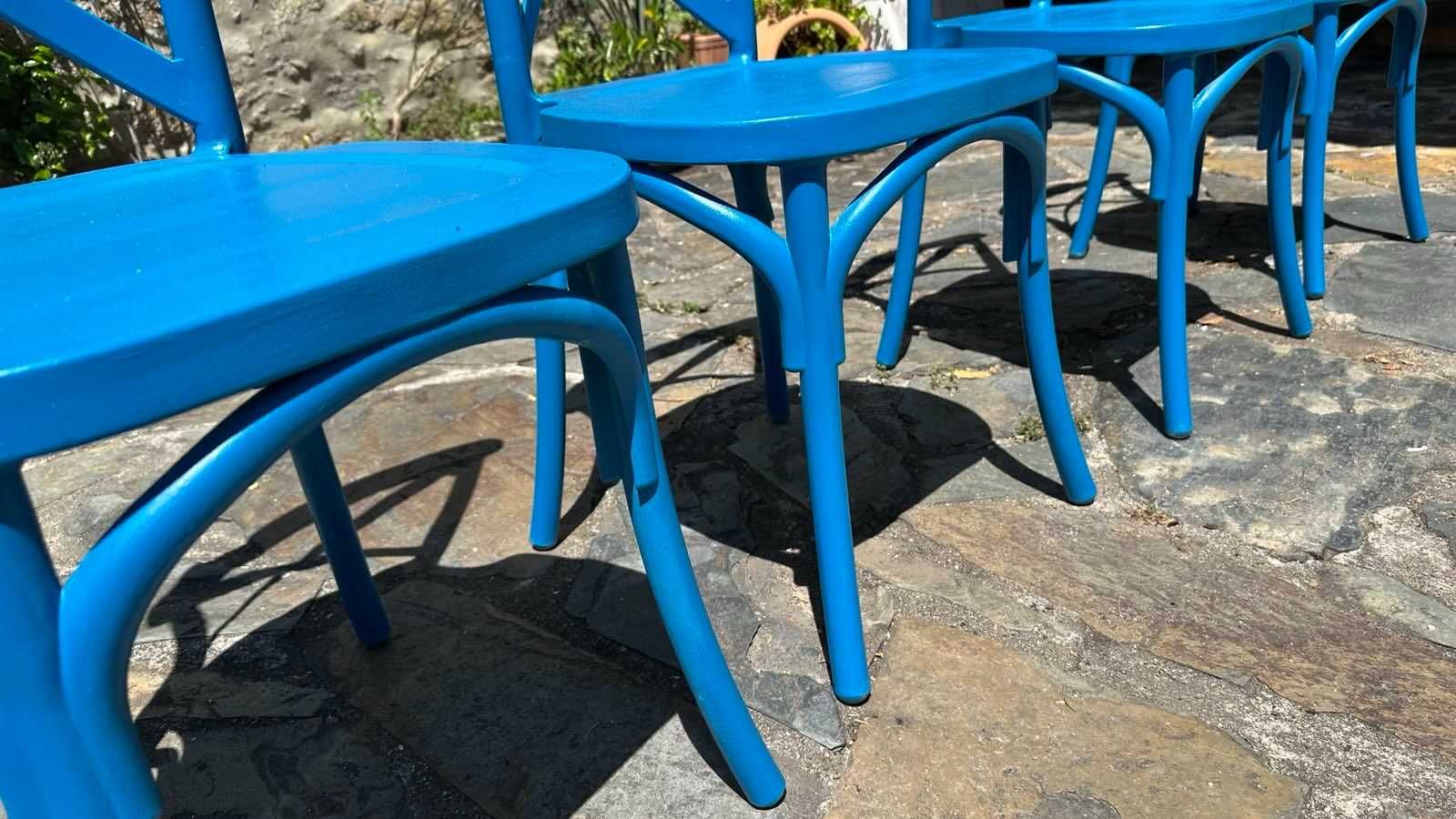 Cadeiras exteior pvc azul