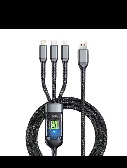 Kabel do ładowania telefonu 3w1 100w.