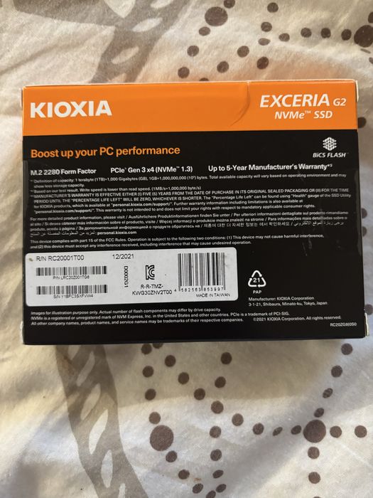 KIOXIA Exceria G2 1TB M.2 2280 NVMe SSD