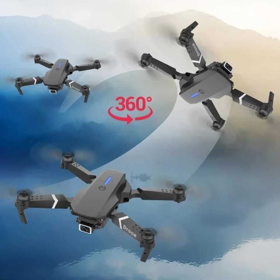 Drone e88 4k Dual Câmara, com 3 baterias,6 paz de hélices,etc.