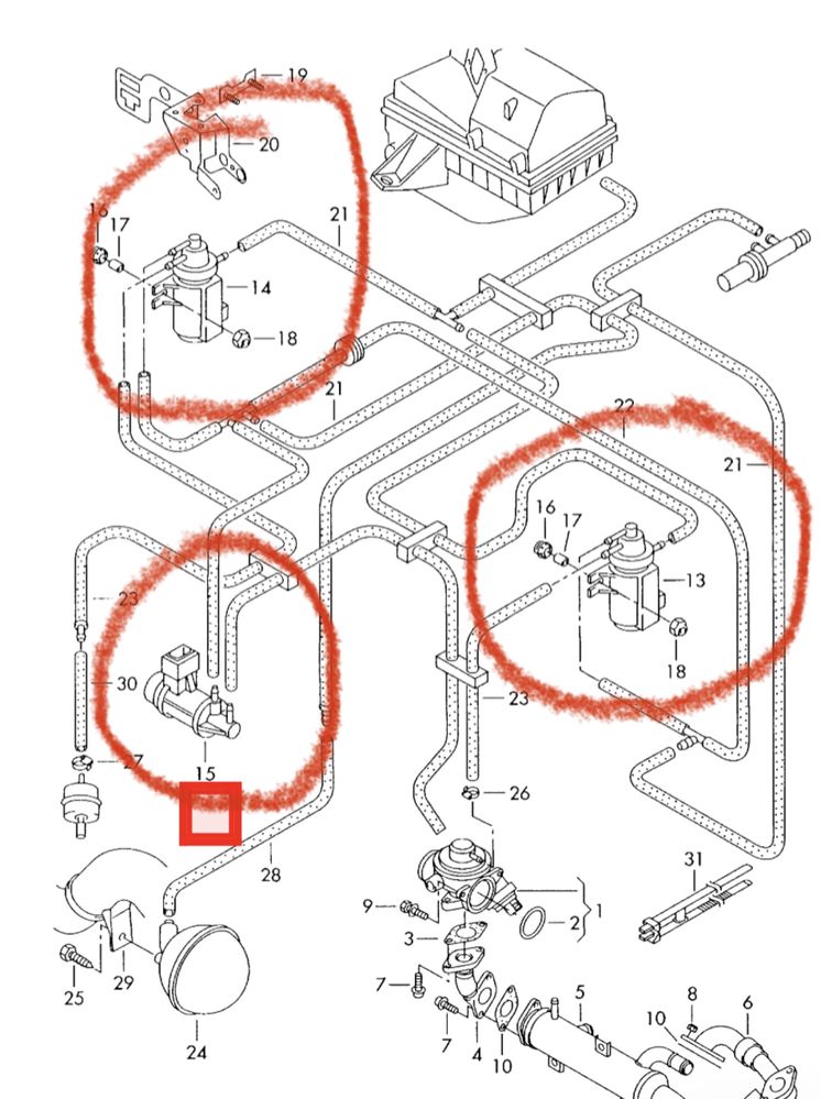 Клапан ваккуиний N73 N18 N239 EGR дросель турбіна VW Audi Skoda Seat