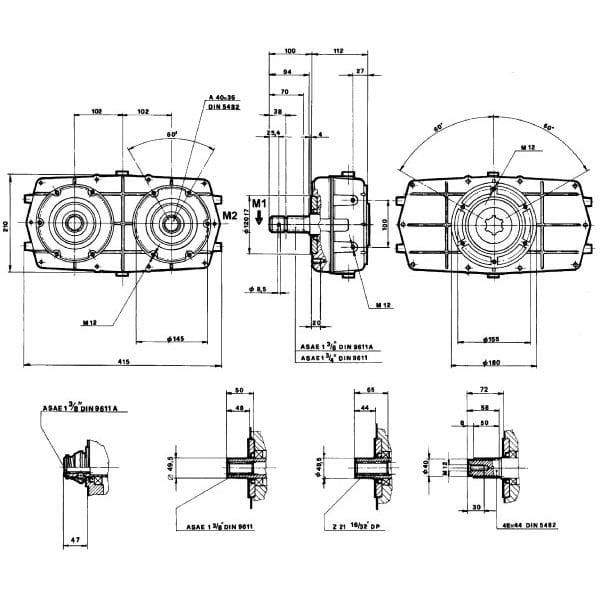 GBU35D130 Multiplikator do dwóch pomp grupy 3,5 i 3 GBU 35D, z wałe