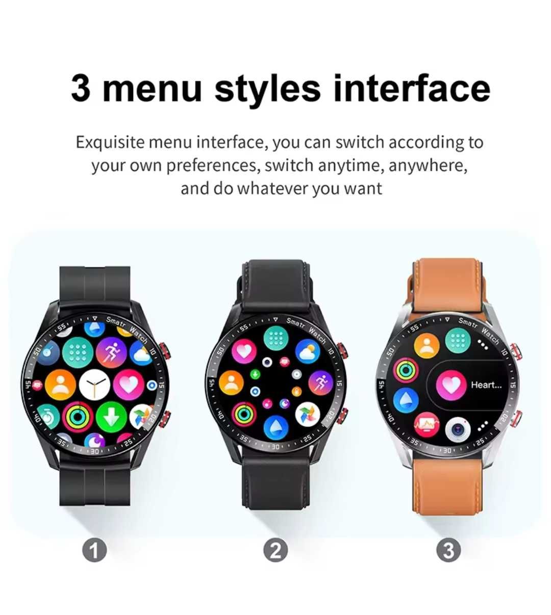 Smart watch 1.28" ekran, 200mAh,IP67,BT4.0, APP, polski,sen,PPG,czarny