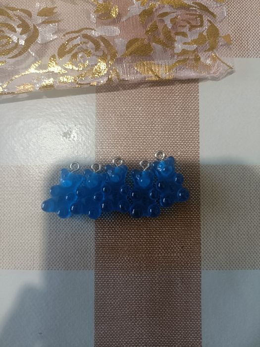 5  peças pingentes formas de urso cor azul ( Portes Grátis)