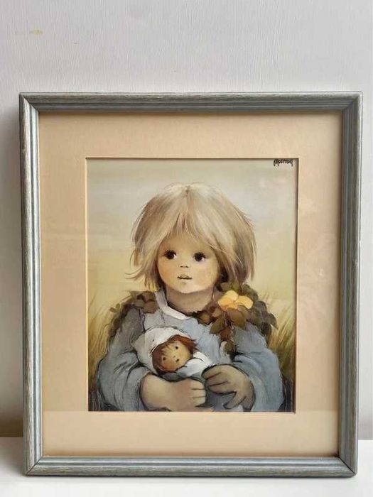 Obrazek ścienny dla dzieci proj. J. Moerman, Belgia, lata 70. vintage