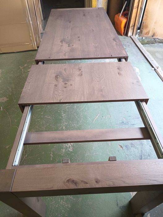 Duży stół  dębowy z sękami 90x180 + 2x50 rozkładany
