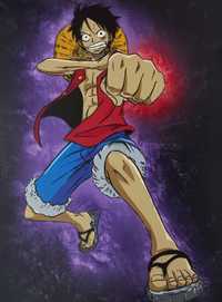 Monkey D. Luffy One Piece pintura original em tela