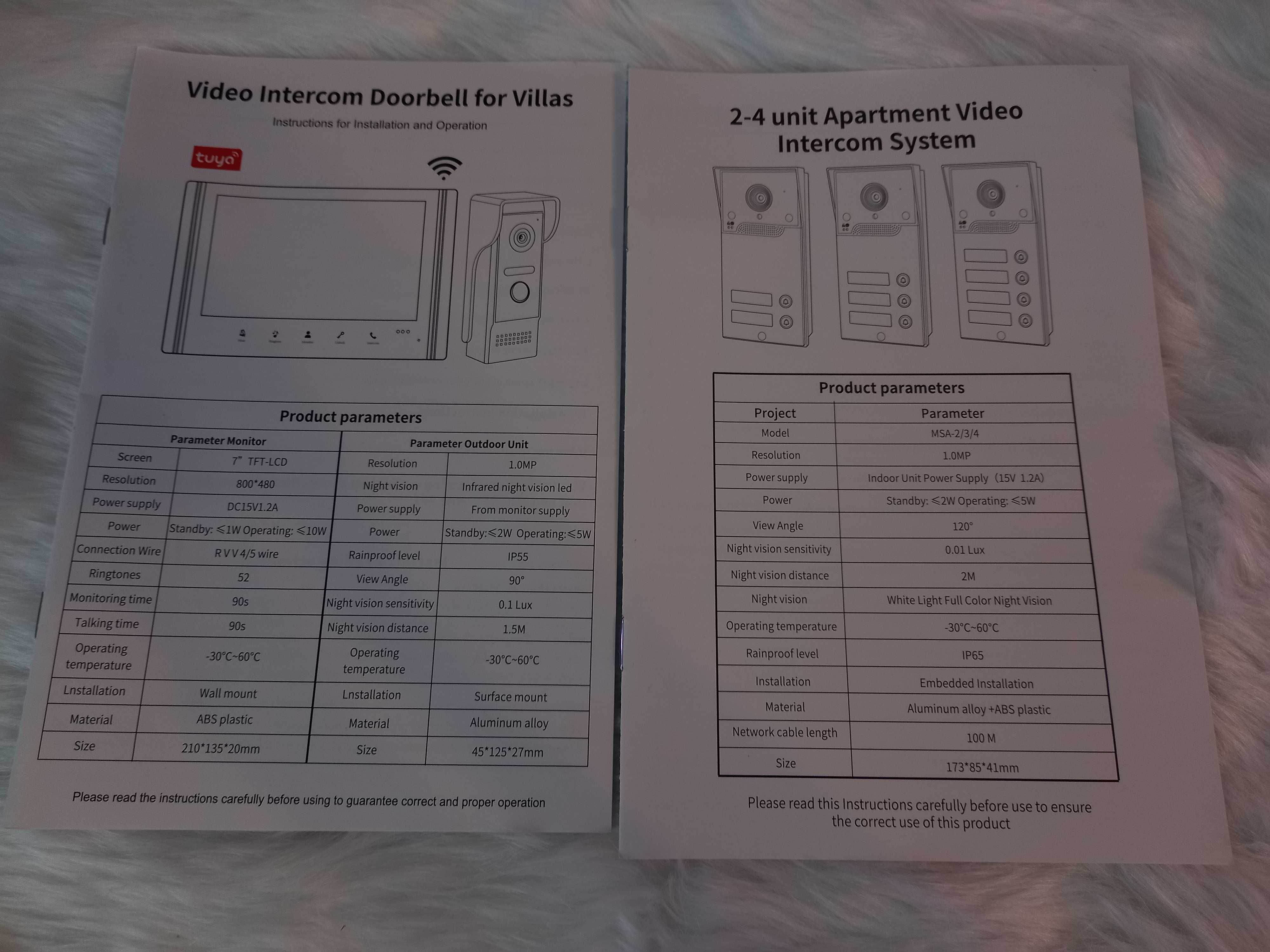 Відеодомофон на 2 квартири Apartment video doorbell intercom system 9"