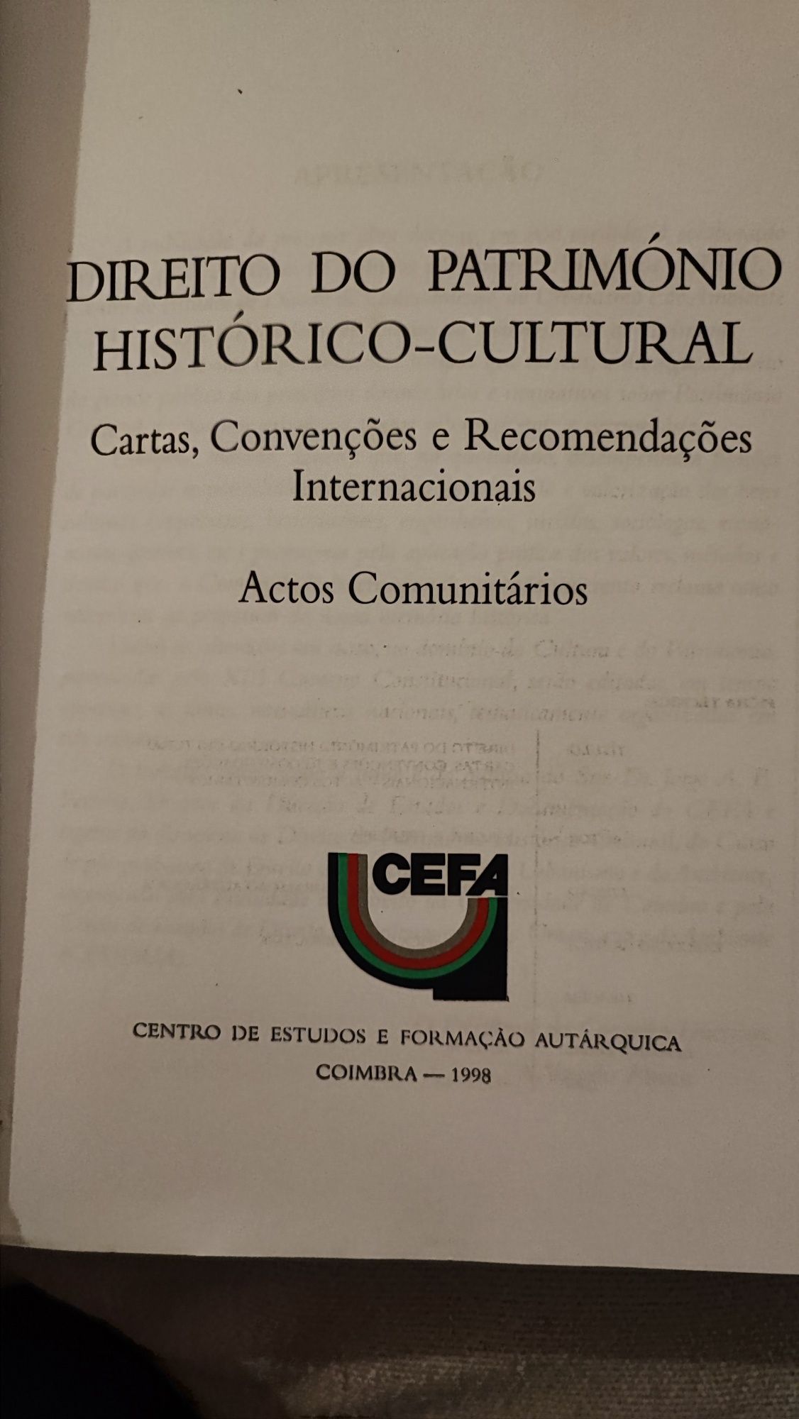 Livro Direito do Património Histórico Cultural