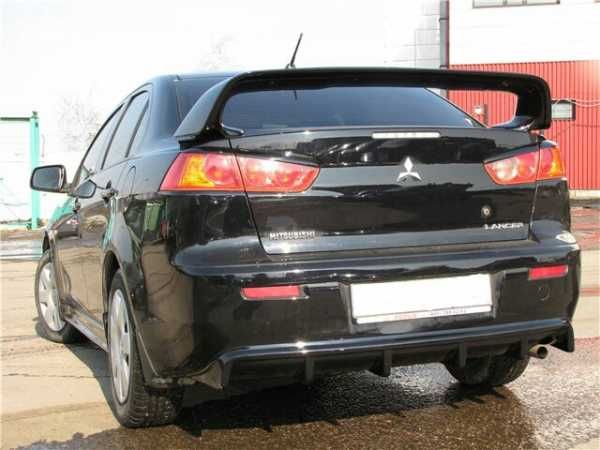 Дифузор під задній бампер Mitsubishi Lancer X ABS ПЛАСТИК