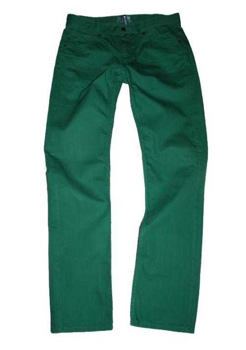 Divided zielone hippie jeansy męskie slim W30 L30 M