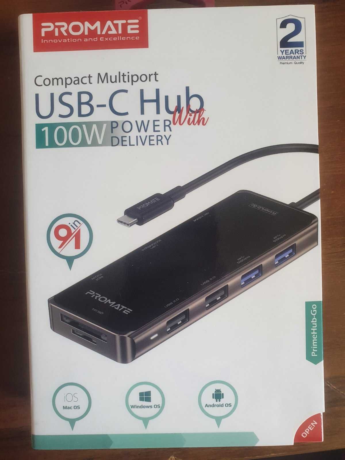 USB-C хаб 9-в-1 Promate PrimeHub-Go