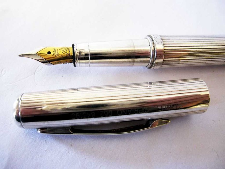 vintage caneta de tinta permanente  Sergio Zatti com banho de prata