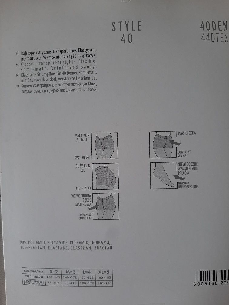 Rajstopy Marilyn nero XXL