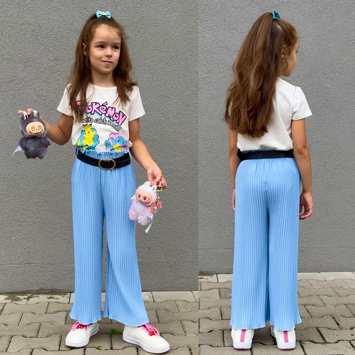 Spodnie Kuloty dla dziewczynki plisowane